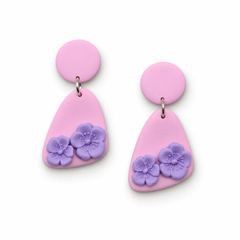 Berry Bloom Organic Drop Earrings
