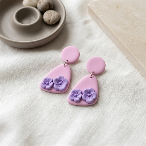 Berry Bloom Organic Drop Earrings
