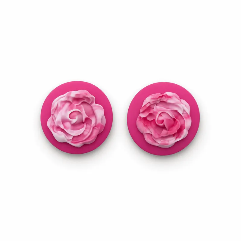 Candy Pearl Rose Pebble Earrings