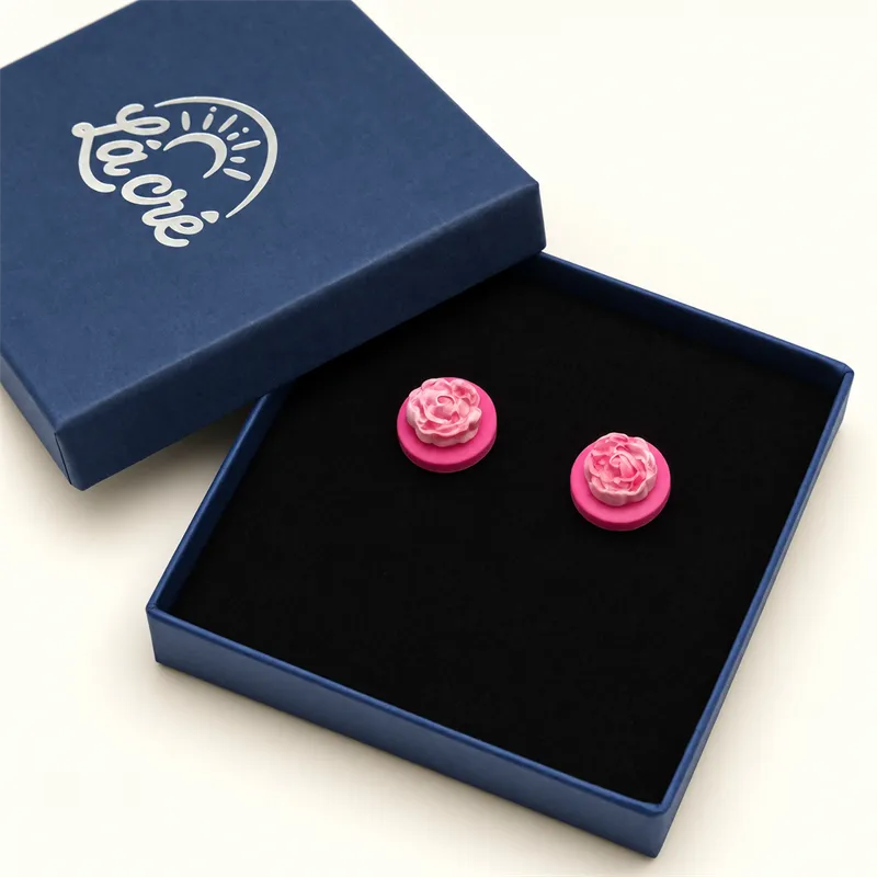 Candy Pearl Rose Pebble Earrings