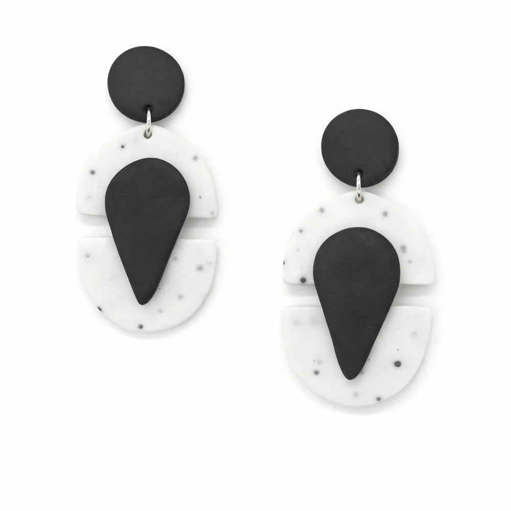 Midnight Terrazzo Contour Earrings