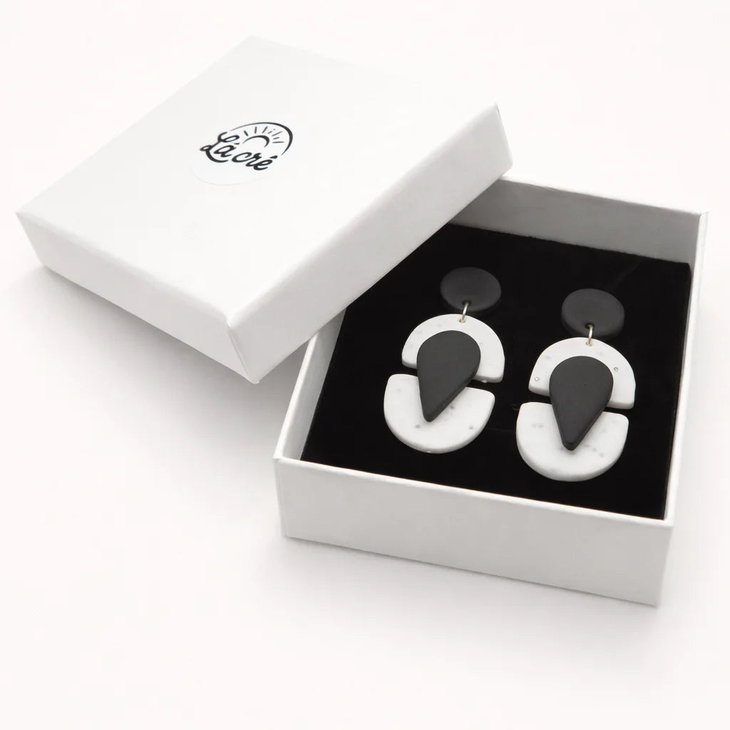 Midnight Terrazzo Contour Earrings