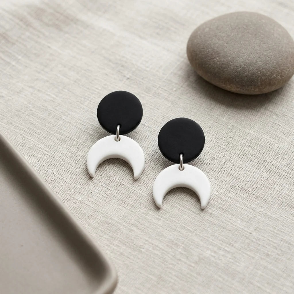 Eclipse Crescent Moon Earrings