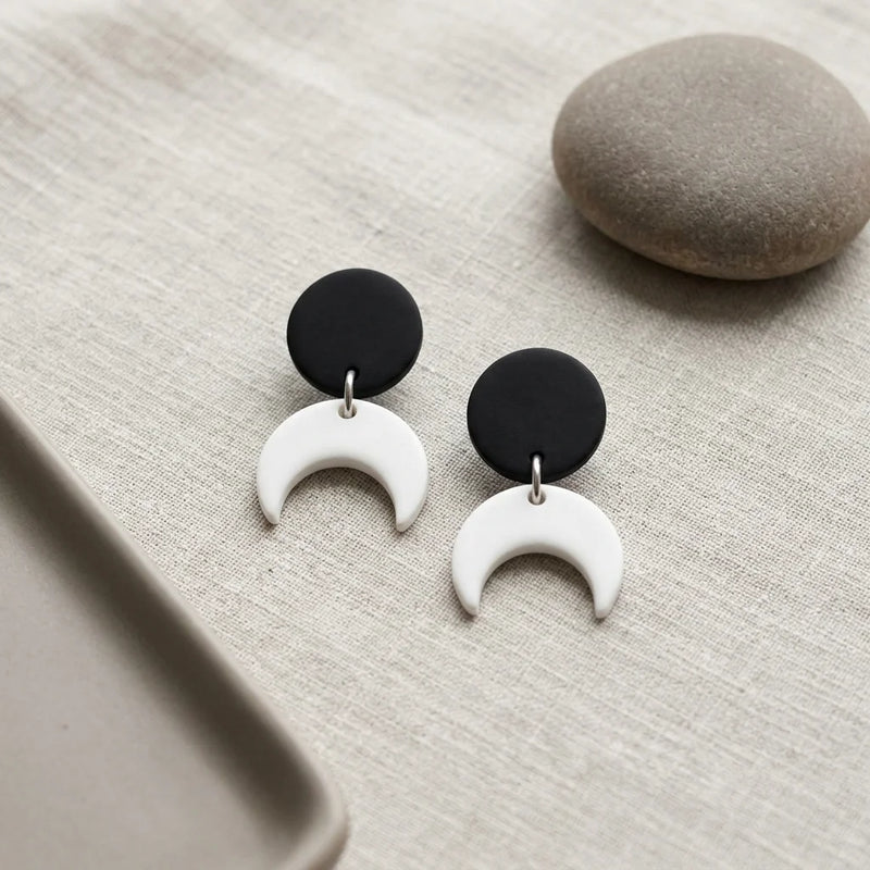 Eclipse Crescent Moon Earrings