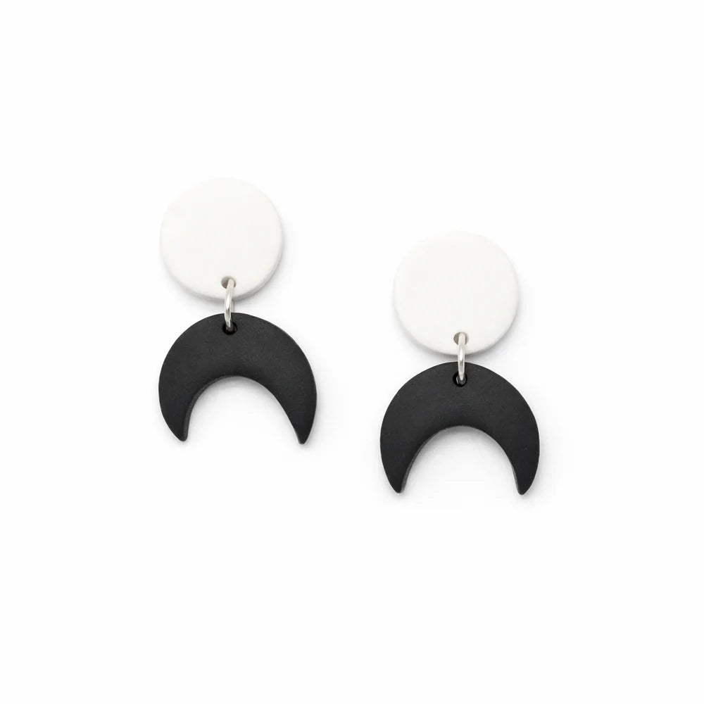 Reversed Eclipse Crescent Moon Earrings