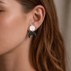 Reversed Eclipse Crescent Moon Earrings