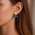 Golden Tide Crescent Moon Earrings