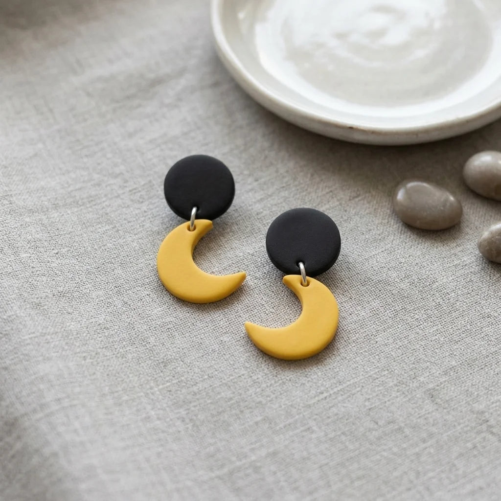 Nightfall Crescent Moon Earrings