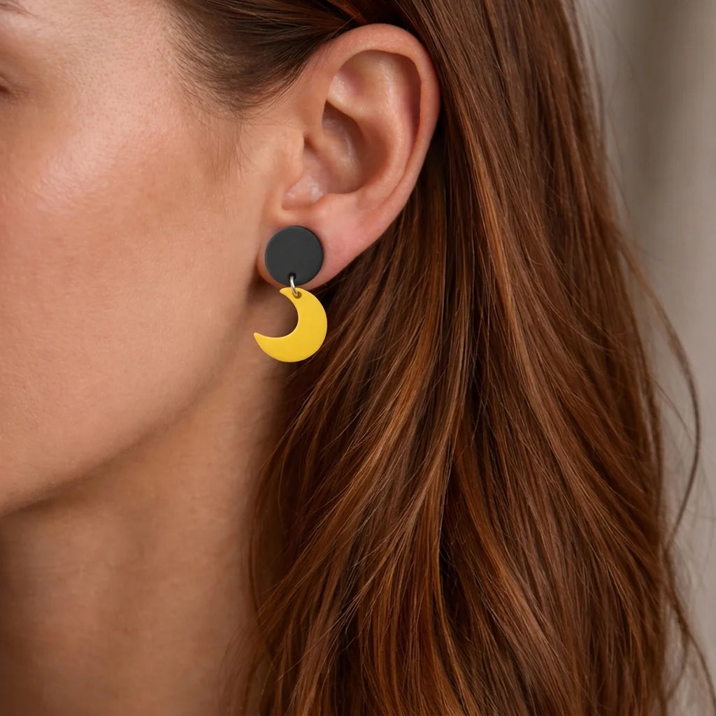 Nightfall Crescent Moon Earrings