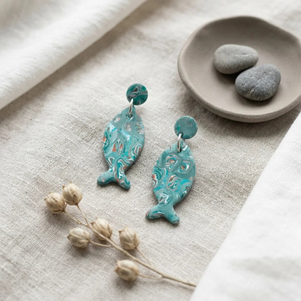 Ocean Tide Drift Fish Earrings