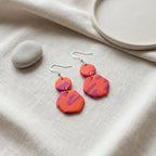 Coral Ember Hook Earrings