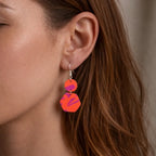Coral Ember Hook Earrings