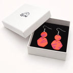 Coral Ember Hook Earrings