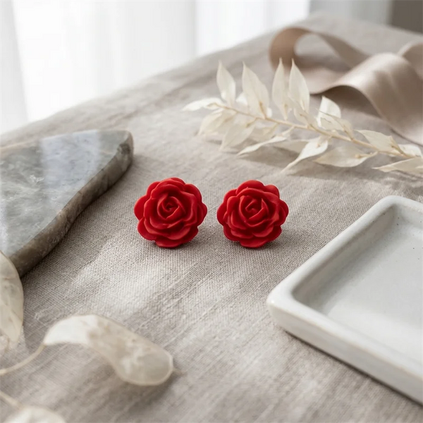Fire Rose Earrings