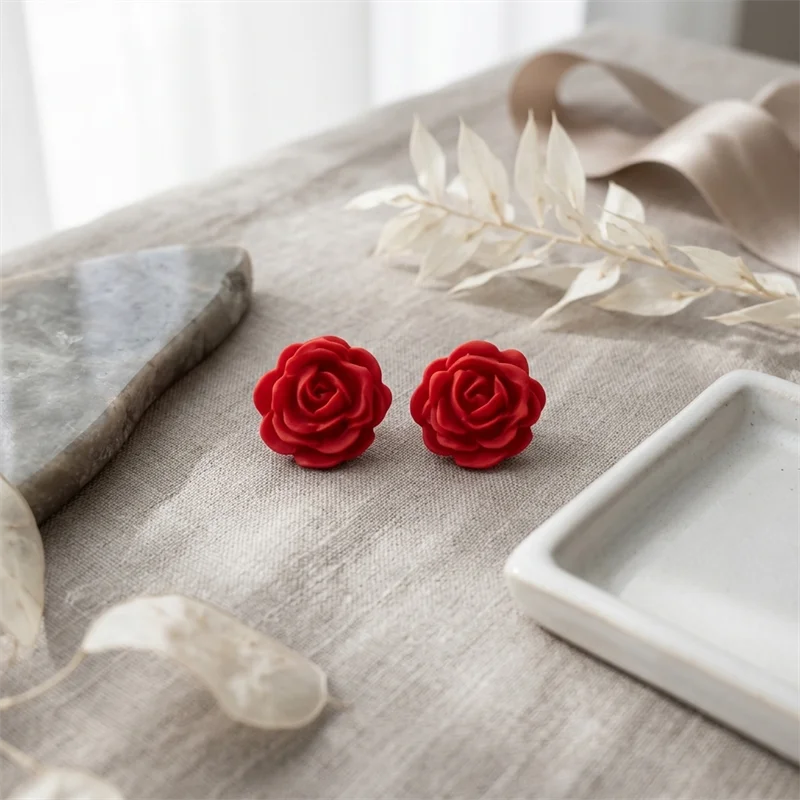 Fire Rose Earrings