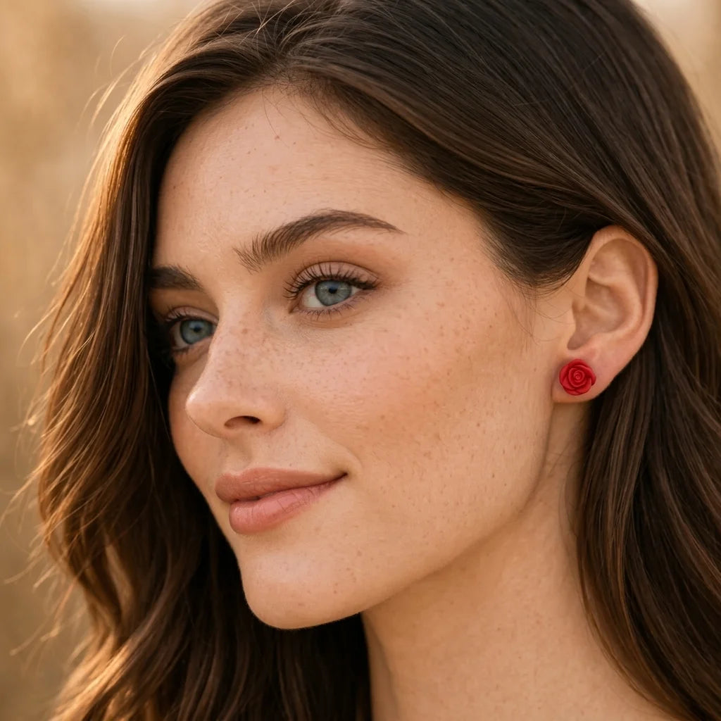 Fire Rose Earrings