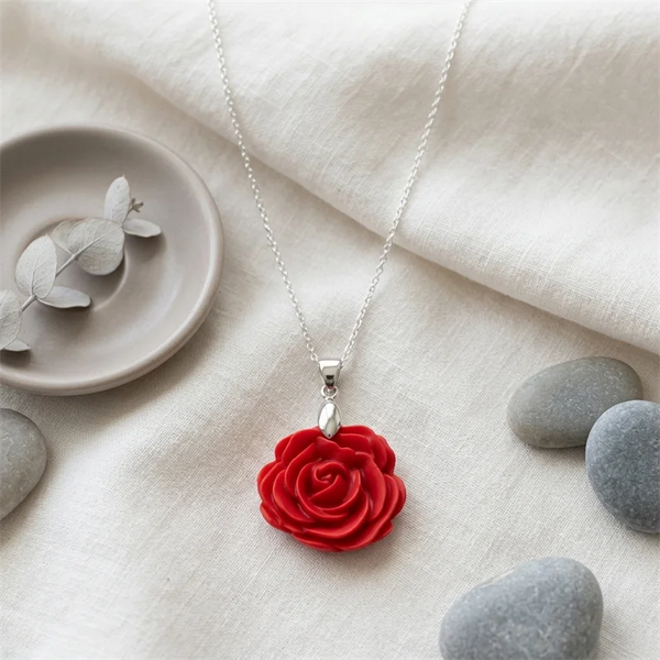 Fire Rose Pendant