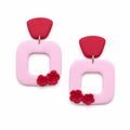Rosy Flame Frame Sakura Earrings