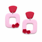 Rosy Flame Frame Sakura Earrings