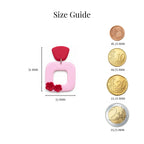 Rosy Flame Frame Sakura Earrings