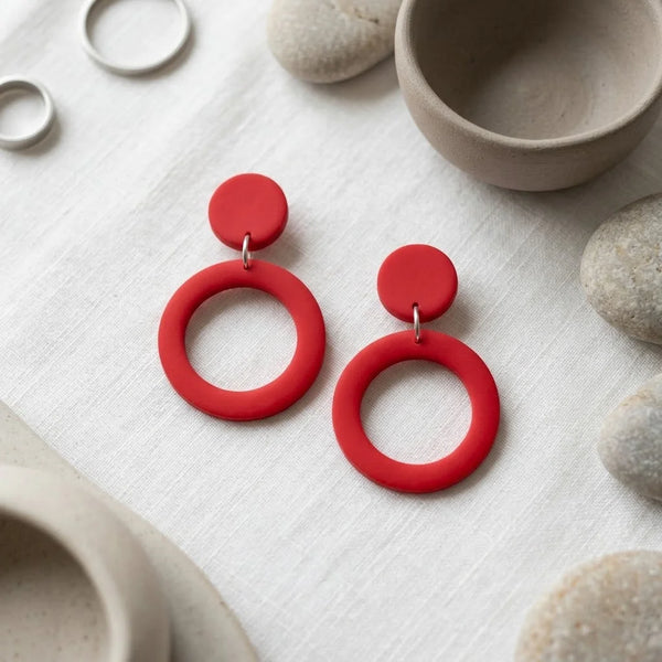 Fire Halo Drop Earrings
