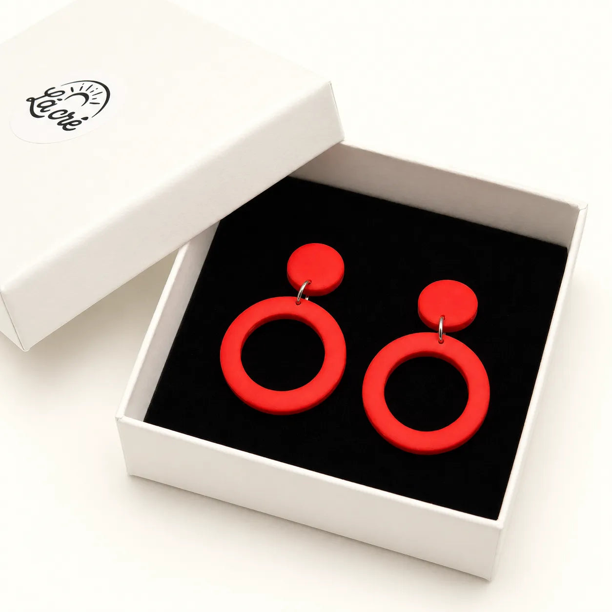 Fire Halo Drop Earrings