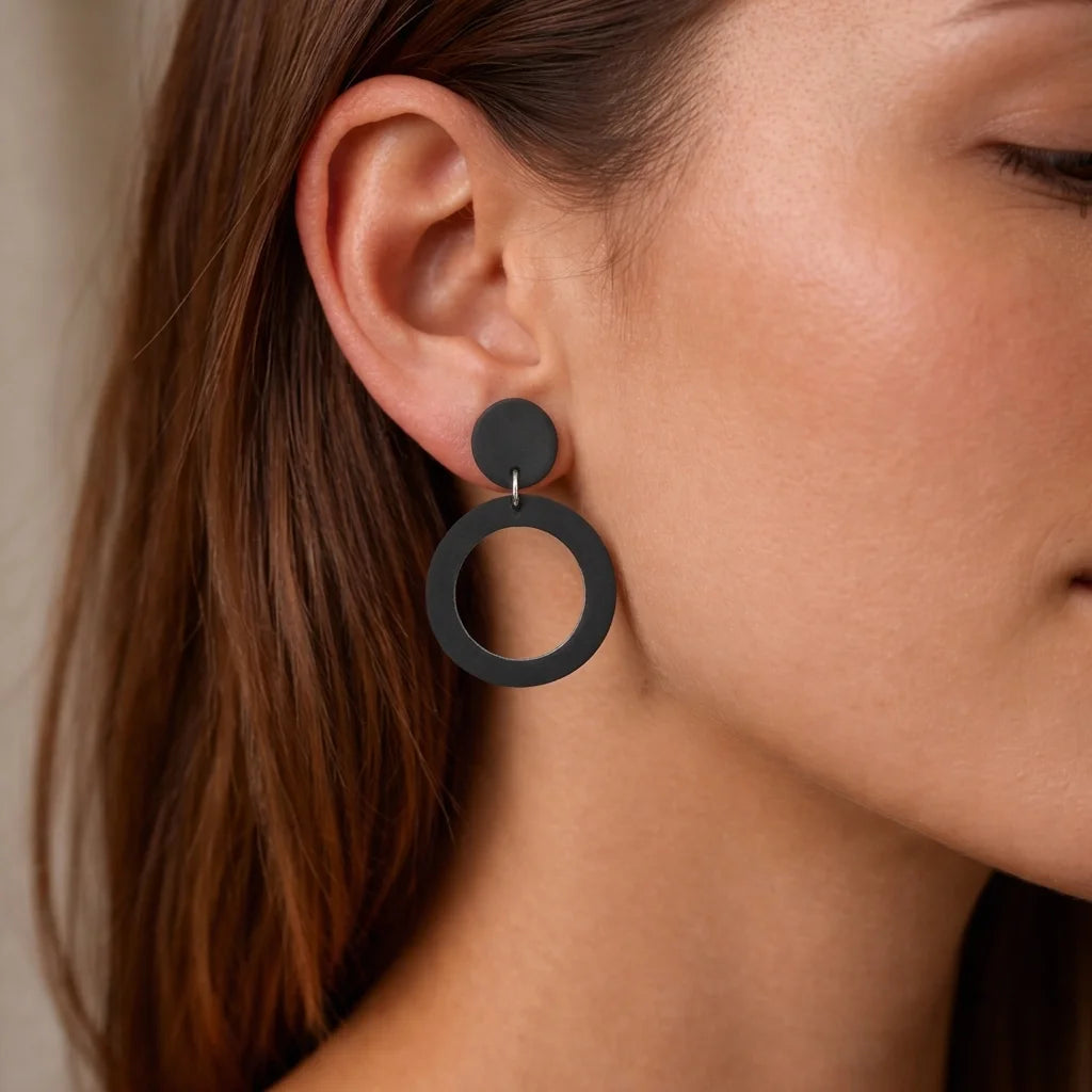 Midnight Halo Drop Earrings
