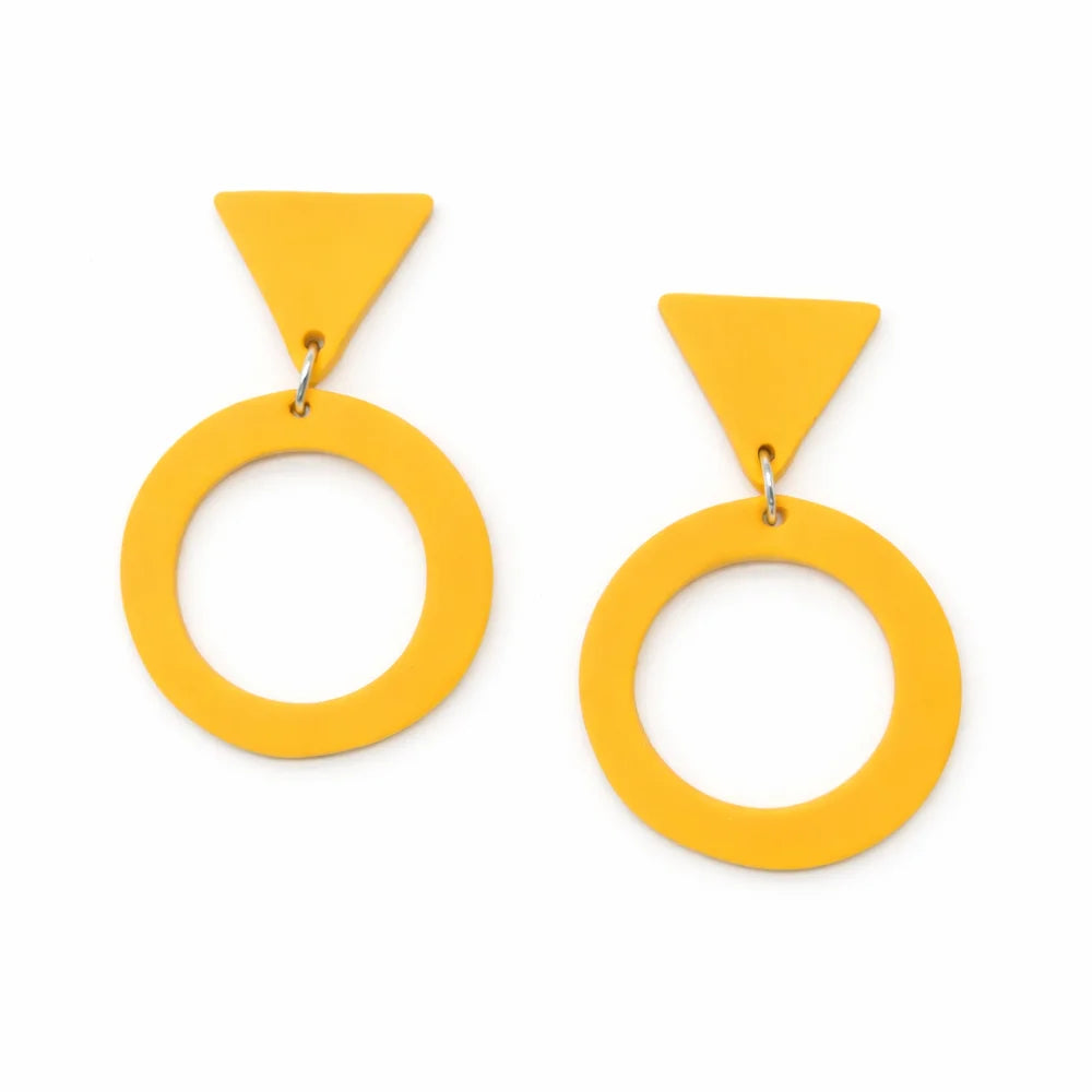 Mustard Halo Eclipse Earrings