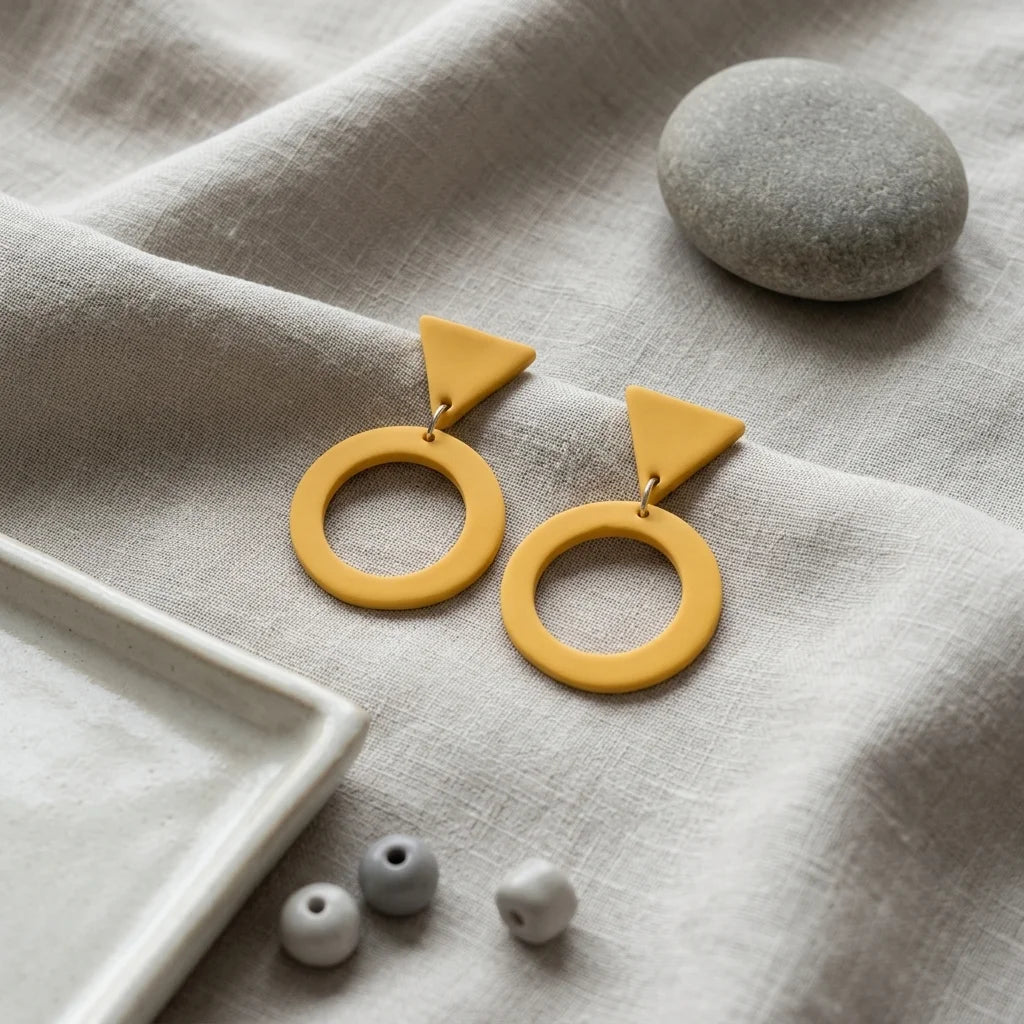 Mustard Halo Eclipse Earrings