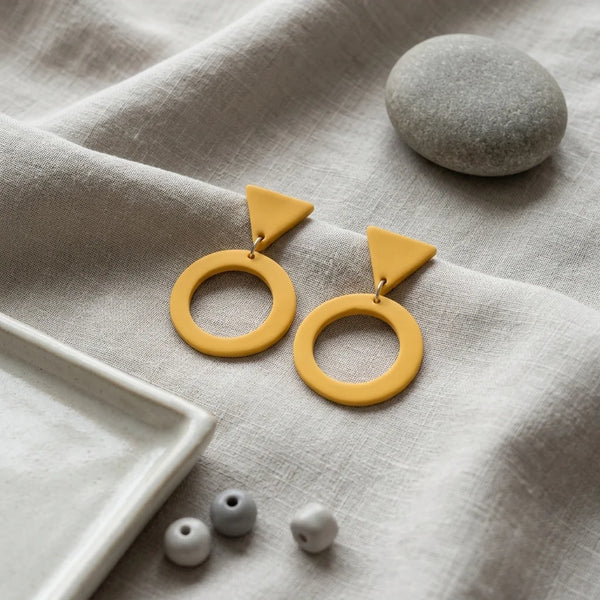Mustard Halo Eclipse Earrings