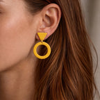 Mustard Halo Eclipse Earrings