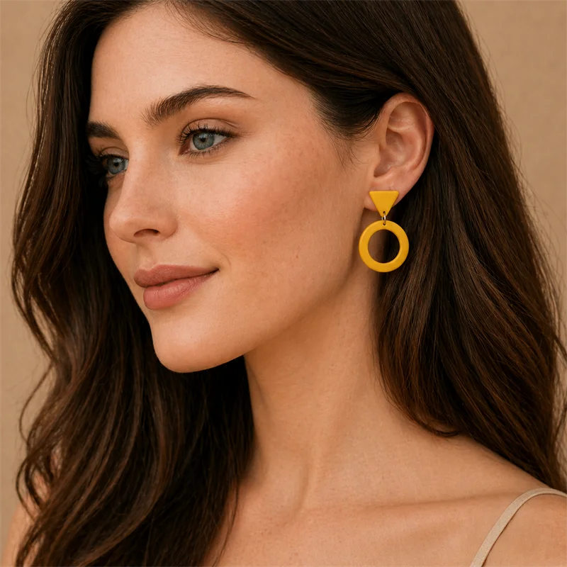 Mustard Halo Eclipse Earrings