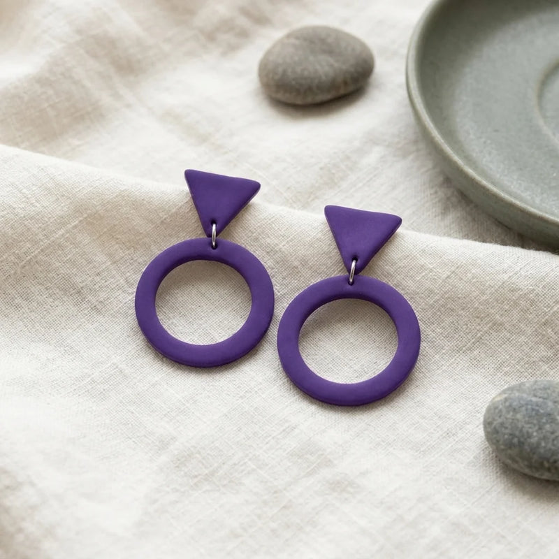 Plum Halo Eclipse Earrings