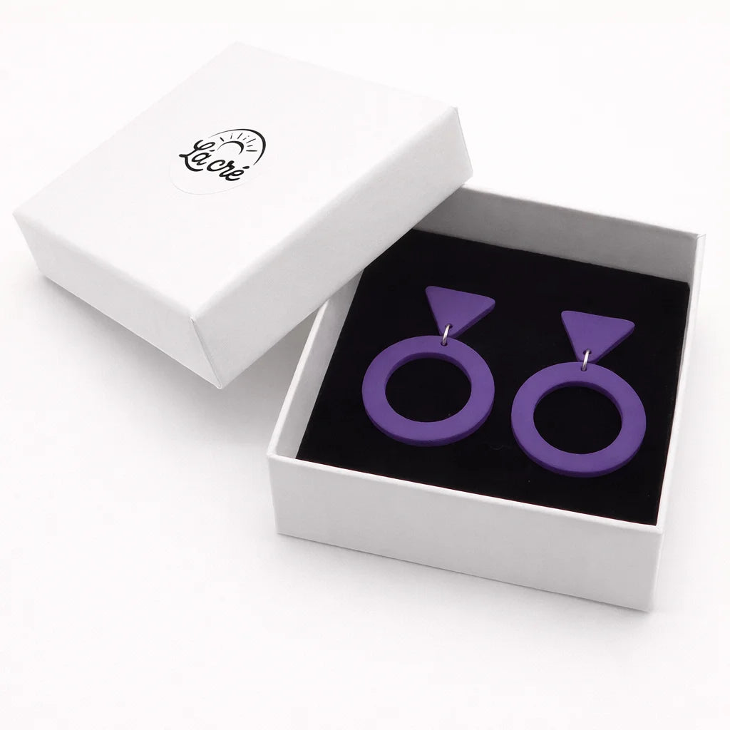 Plum Halo Eclipse Earrings