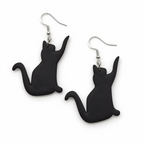 Midnight Cat Silhouette Earrings