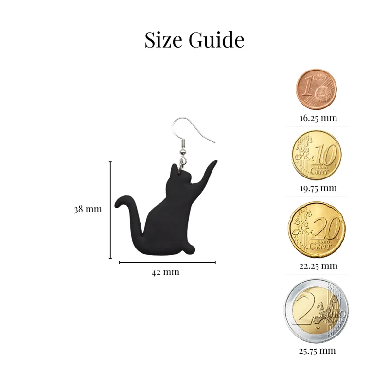 Midnight Cat Silhouette Earrings