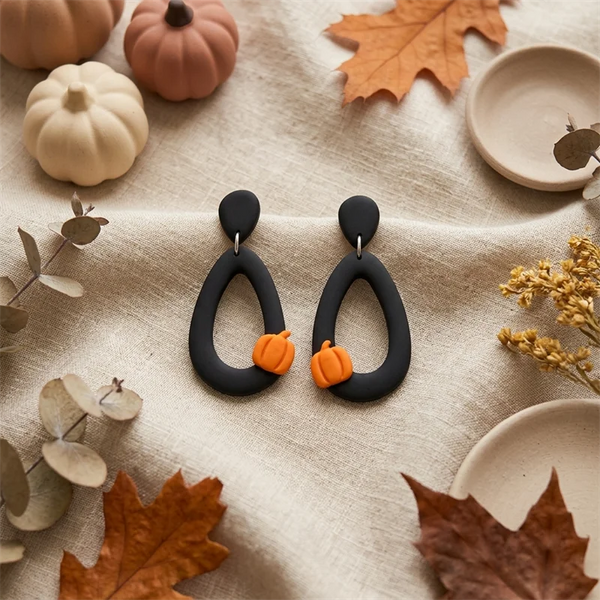 Midnight Pumpkin Drop Earrings
