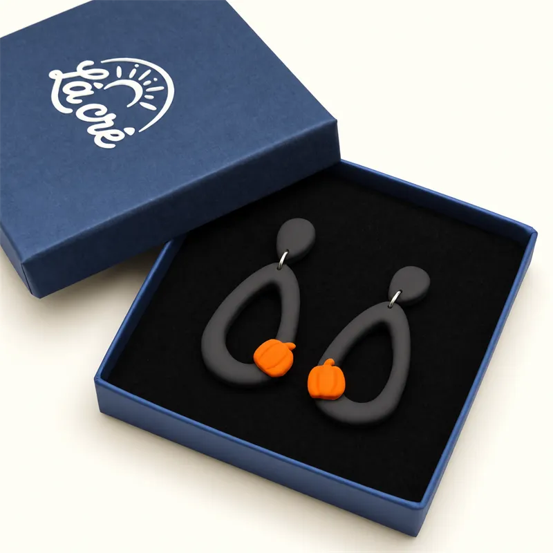 Midnight Pumpkin Drop Earrings