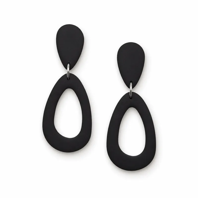 Midnight Sculpted Drop Earrings
