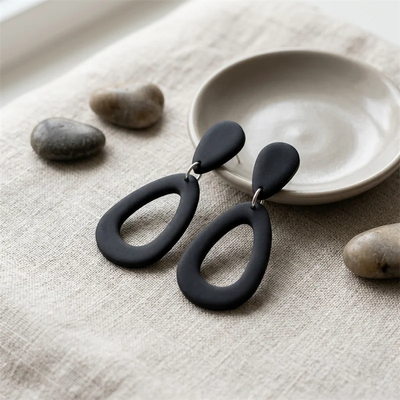 Midnight Sculpted Drop Earrings