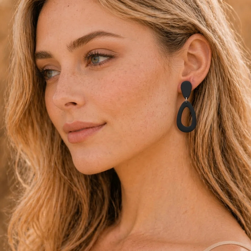 Midnight Sculpted Drop Earrings