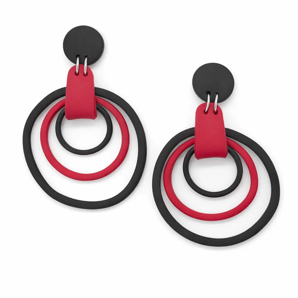 Midnight Fire Orbit Halo Earrings
