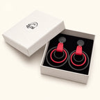 Midnight Fire Orbit Halo Earrings