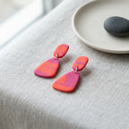 Coral Organic Drop Earrings