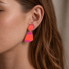 Coral Organic Drop Earrings