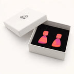 Coral Organic Drop Earrings