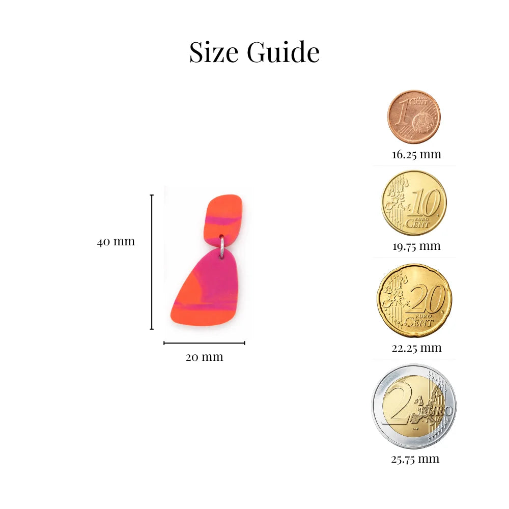 Coral Organic Drop Earrings