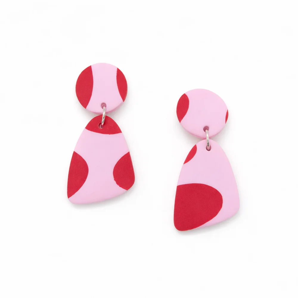 Rosy Flame Organic Drop Earrings
