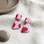 Rosy Flame Organic Drop Earrings