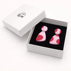 Rosy Flame Organic Drop Earrings